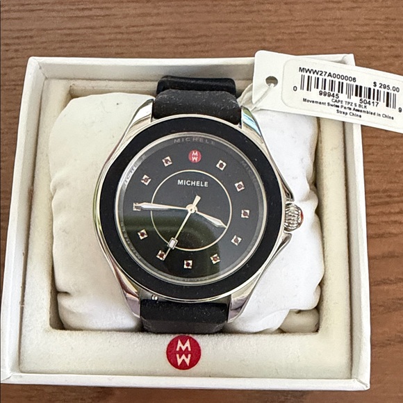 Michele Black and Silver Watch